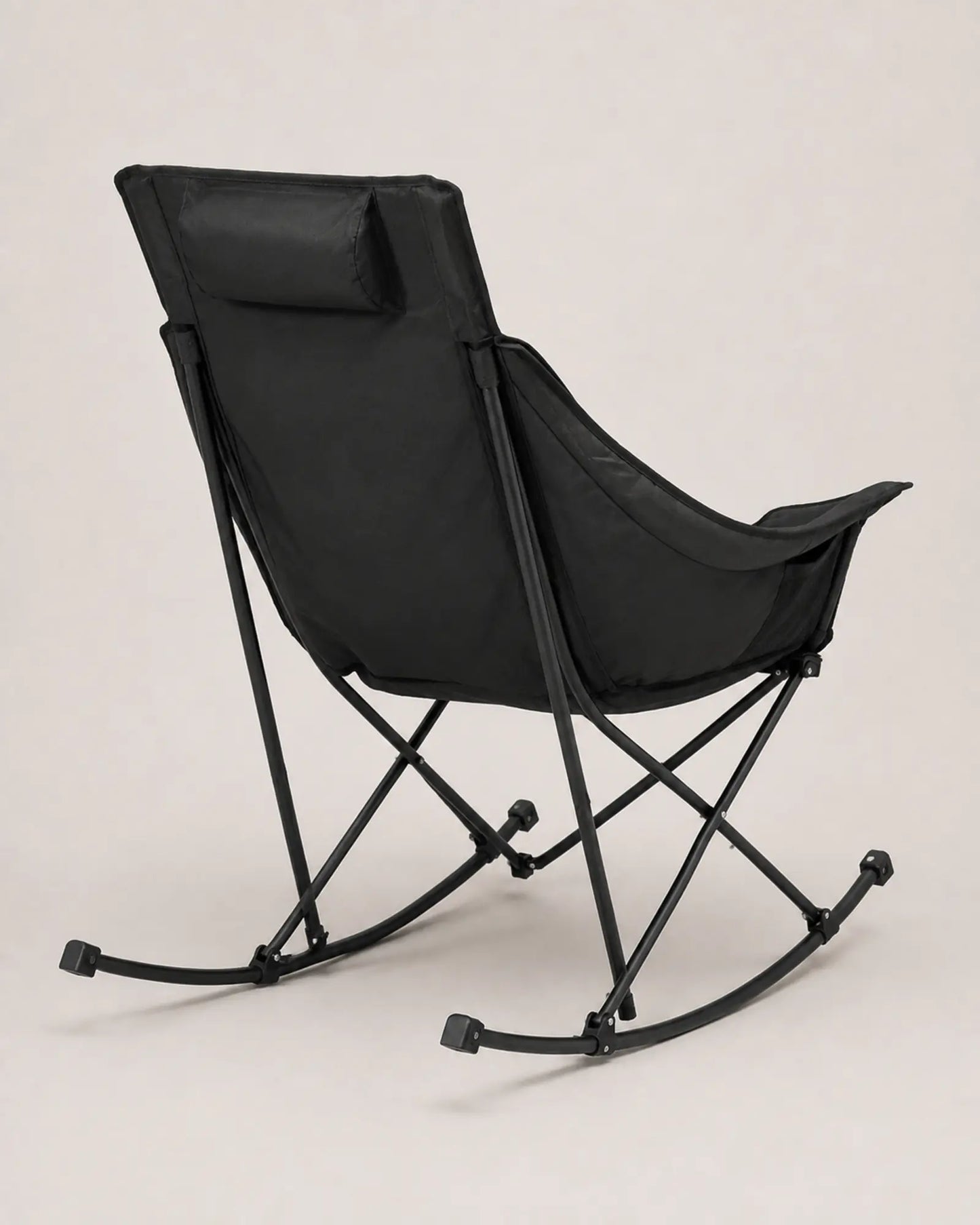 Rear construction of the folding rocking chair and crossed iron frame