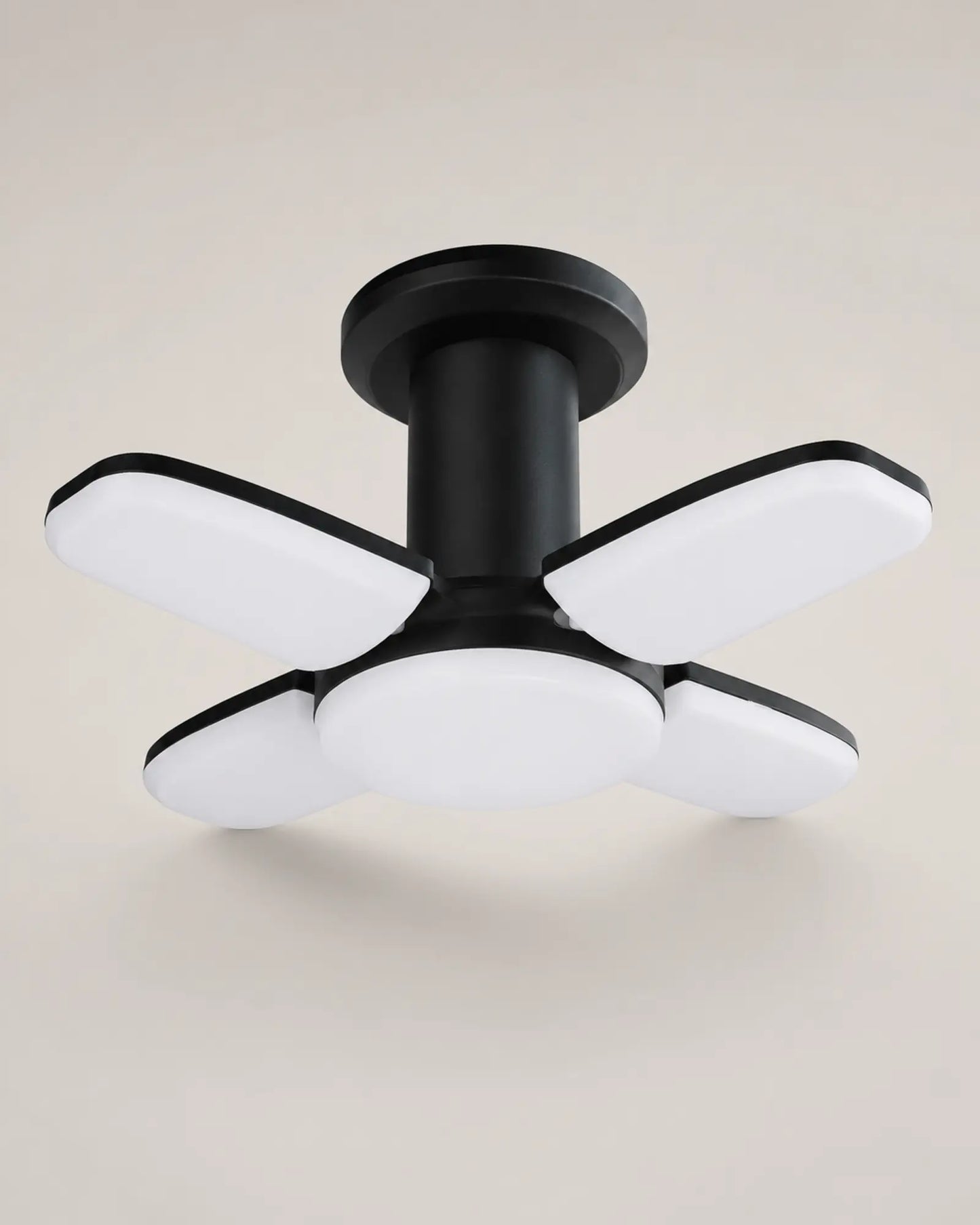 Four leaf lantern opened into adjustable overhead lighting mode