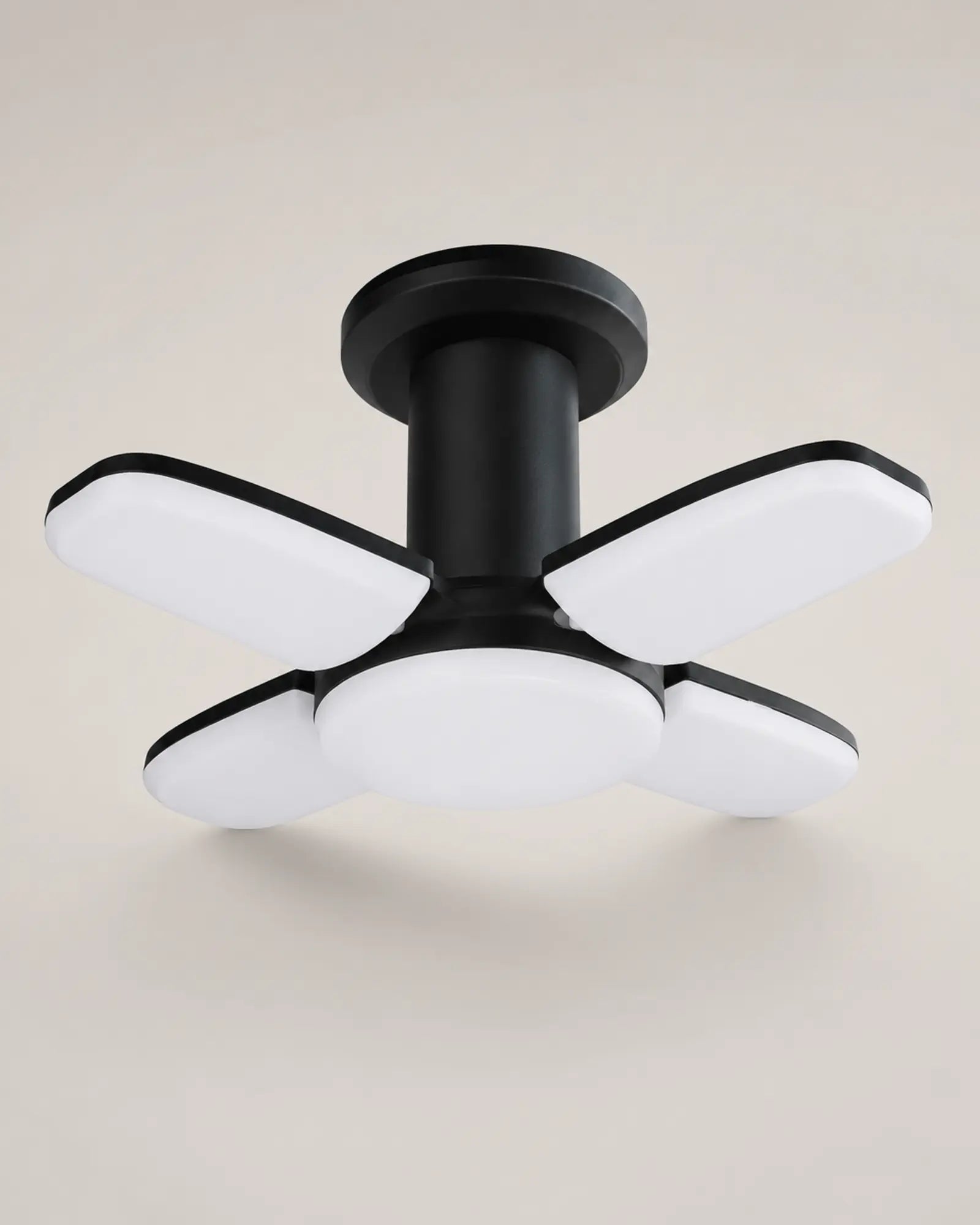 Four leaf lantern opened into adjustable overhead lighting mode
