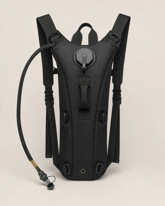 Black ARWE 3L tactical hydration backpack with hose and covered bite valve