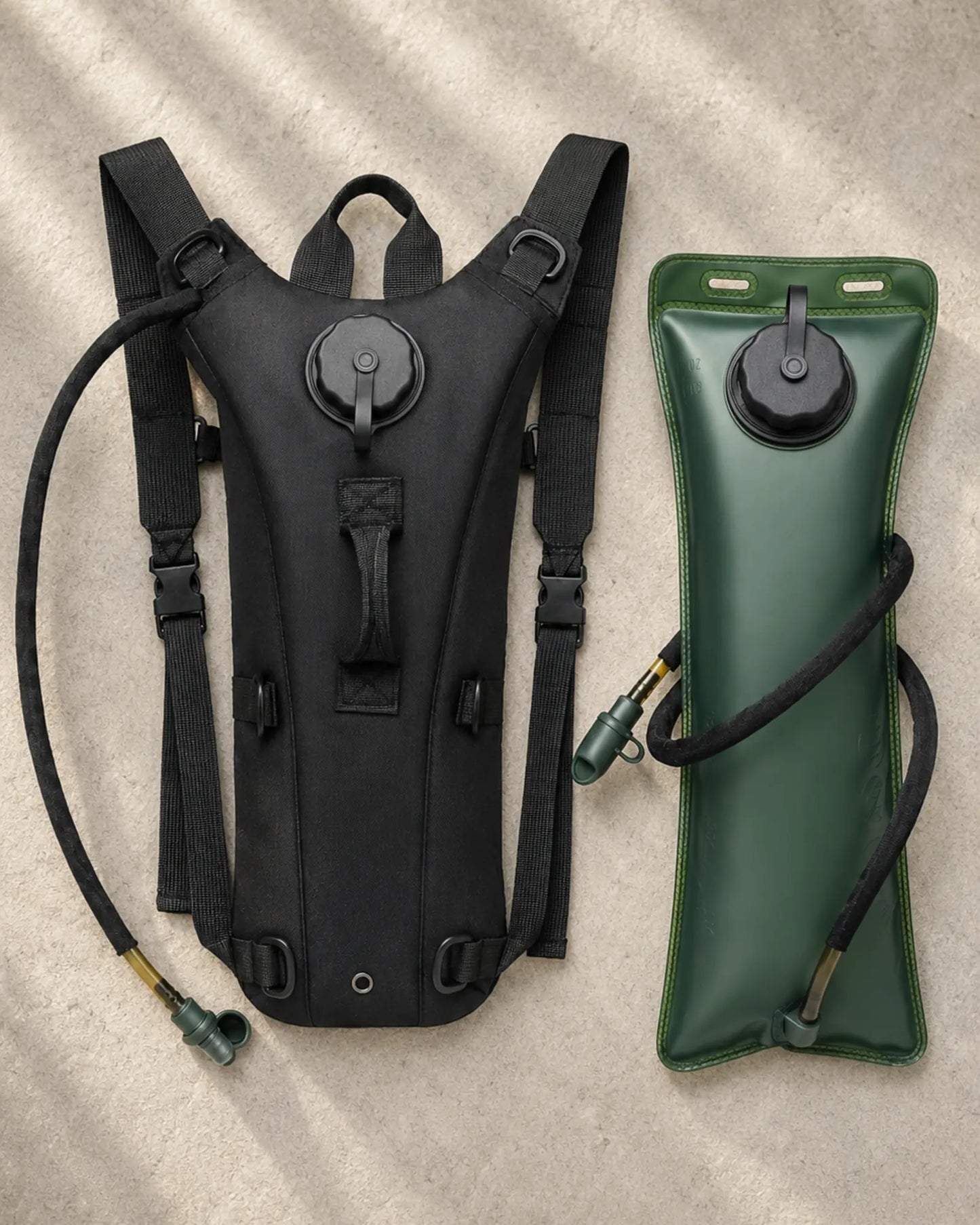 Black ARWE hydration backpack with removable 3L reservoir and hose