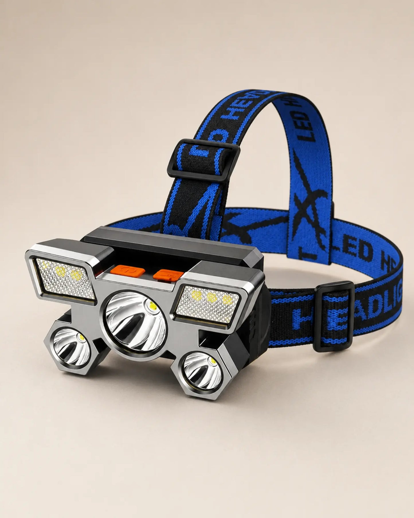 Left angle view of T21 Style B rechargeable headlamp and tilting housing