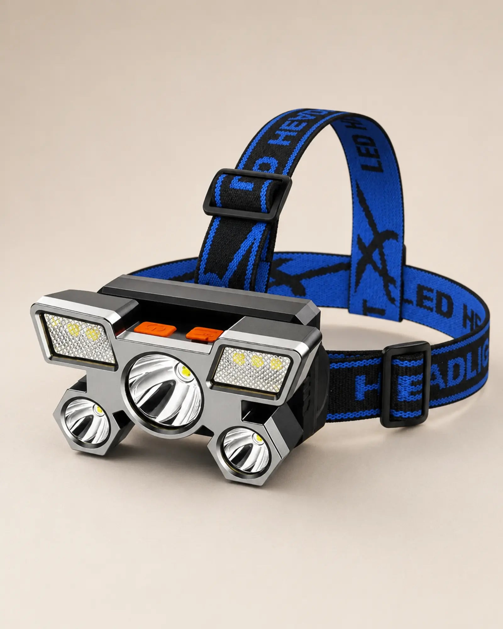 Left angle view of T21 Style B rechargeable headlamp and tilting housing