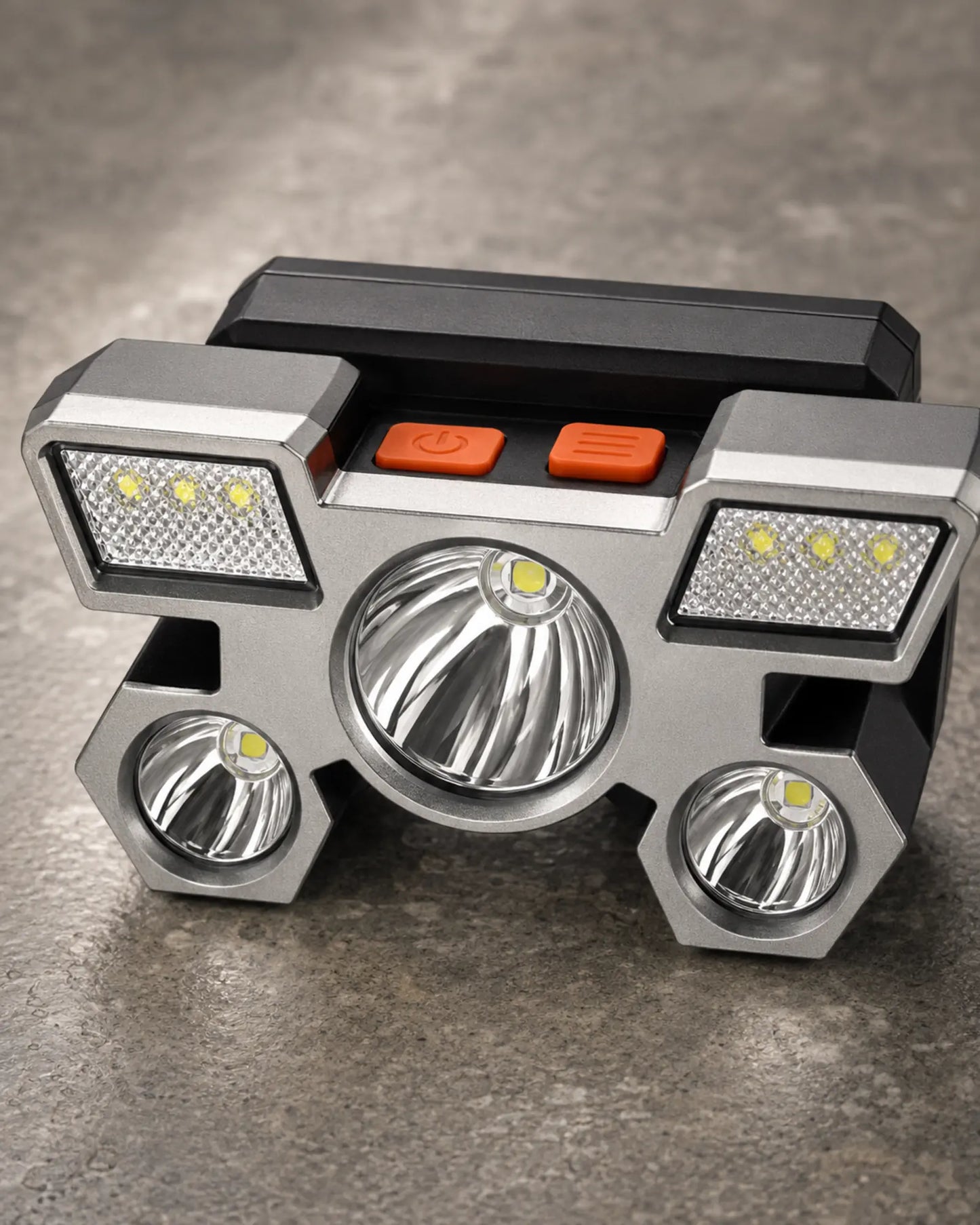 Close view of T21 Style B spotlights flood panels and control buttons