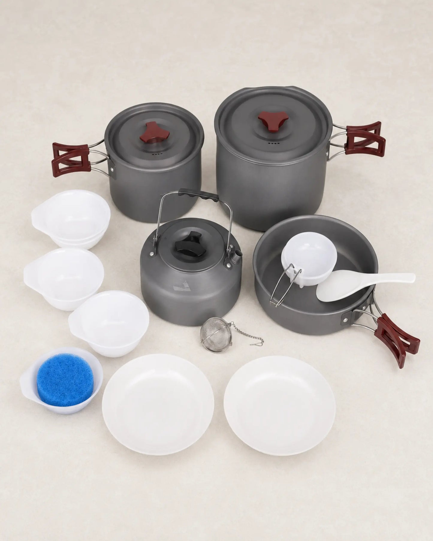 Fire-Maple package 209 family cookware with two pots, frying pan and kettle