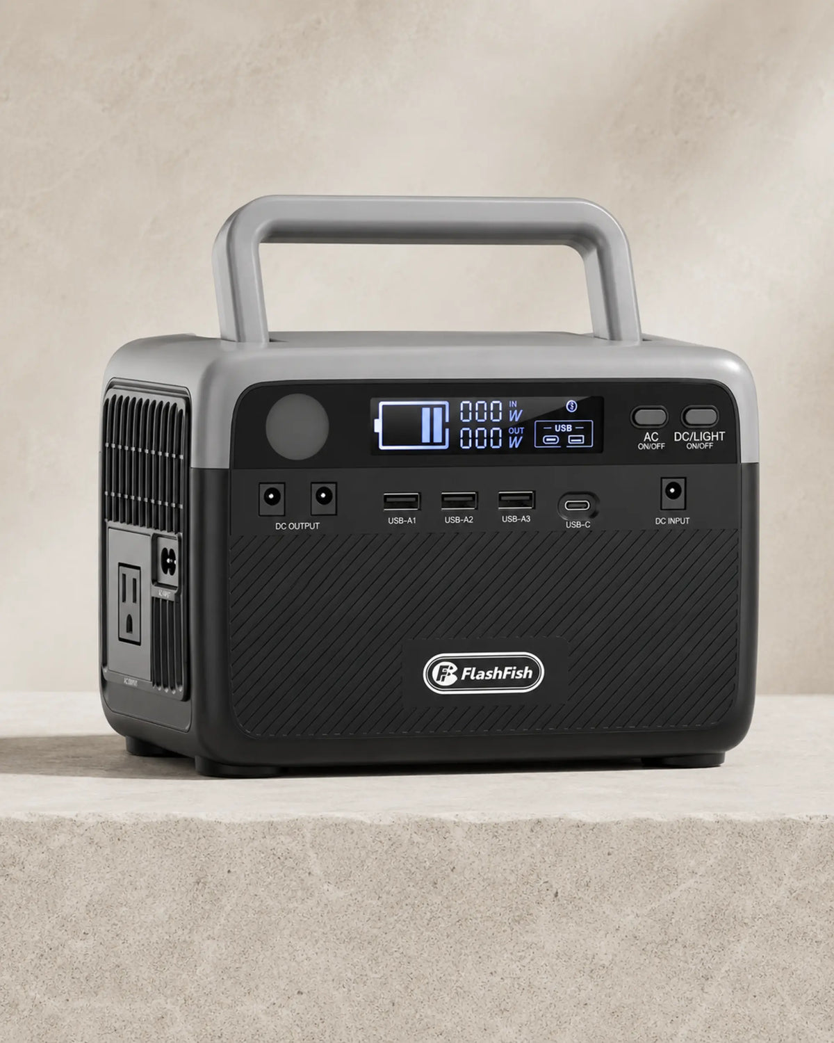 FlashFish 230.4Wh 300W portable power station front hero view