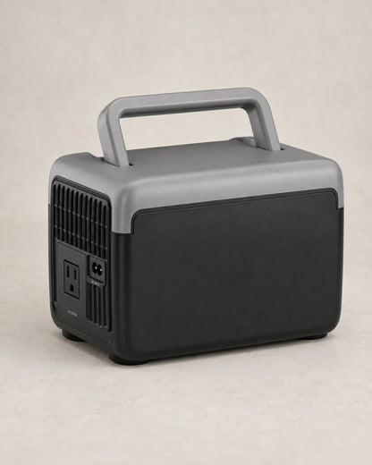 Rear three quarter view of FlashFish portable power station