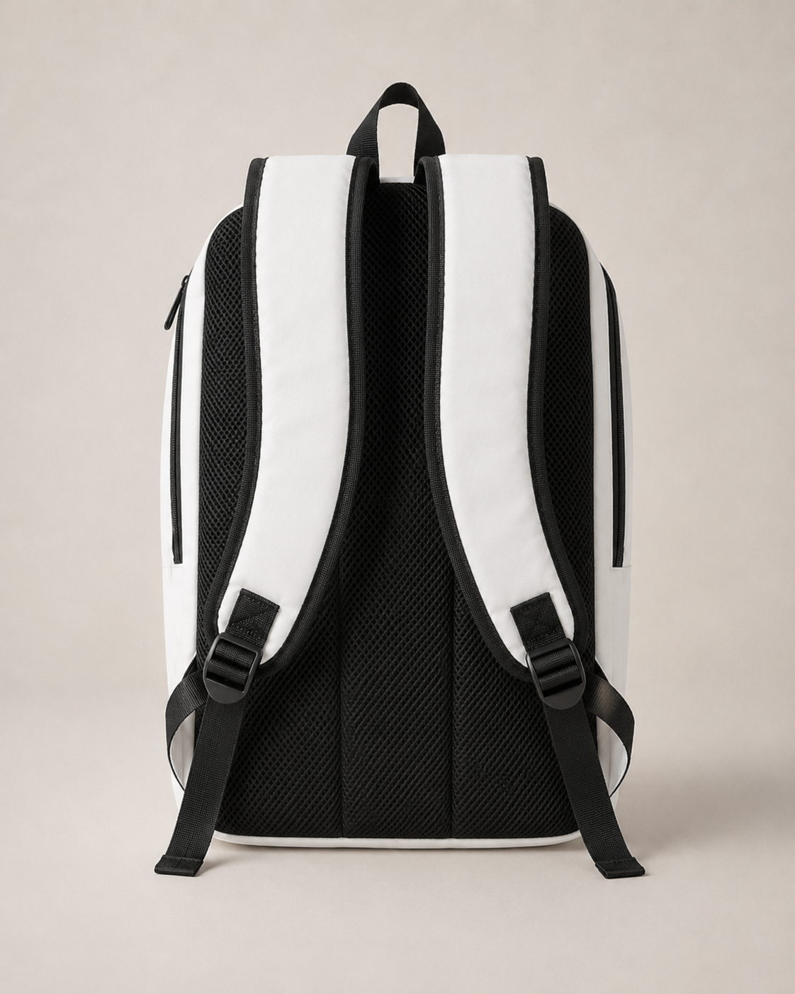 Scione backpack back panel and adjustable shoulder straps